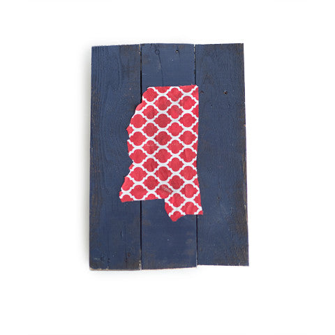 Mississippi Oxford Gameday Reclaimed Wooden Pallet Art