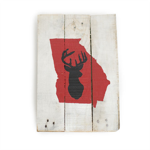 Georgia Athens Gameday Reclaimed Wooden Pallet Art Painted Deer