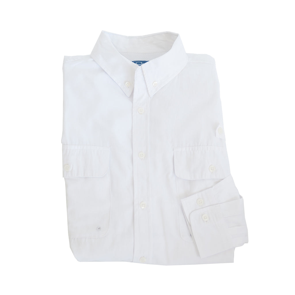 Coastline Vented Woven Shirt White