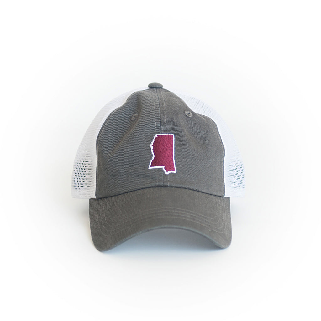 Mississippi Starkville Gameday Trucker Hat Grey