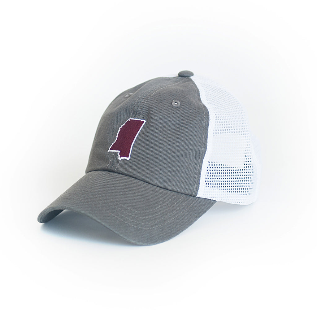 Mississippi Starkville Gameday Trucker Hat Grey