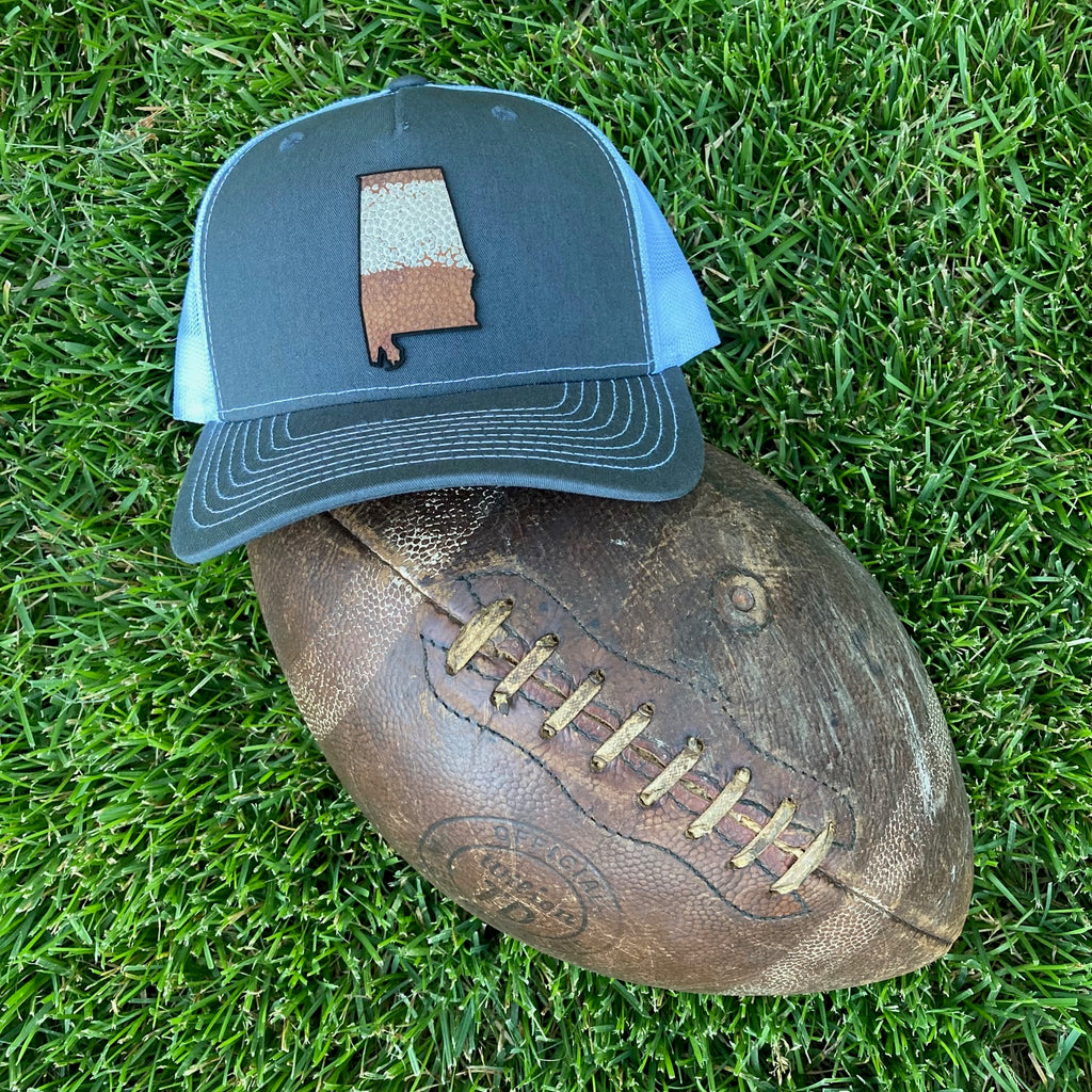 Alabama Leather Stripe Trucker Hat Grey