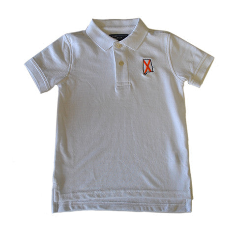 Alabama Auburn Traditional Youth Polo White