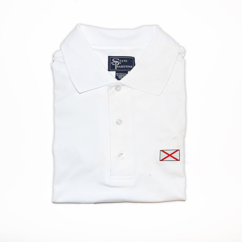 Alabama Flag Performance Polo White