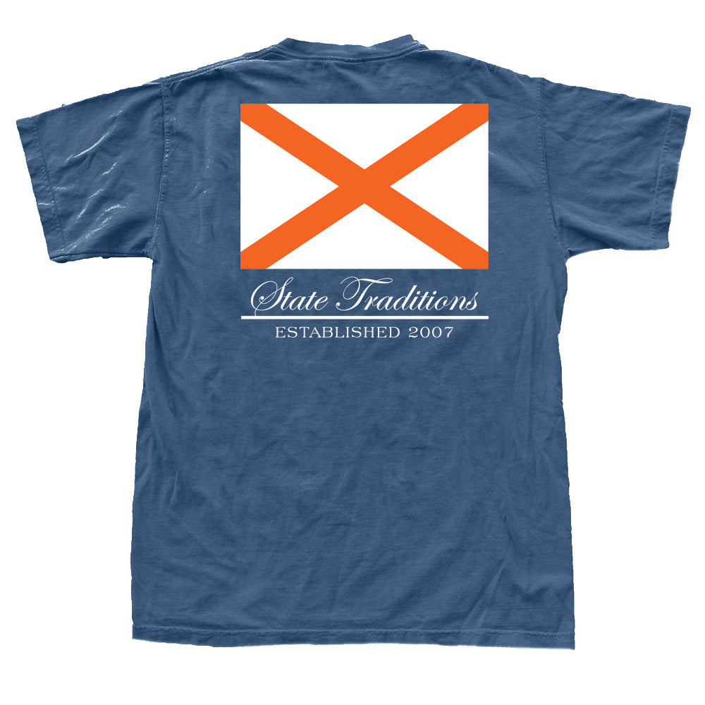 Alabama Navy and Orange State Flag T-shirt
