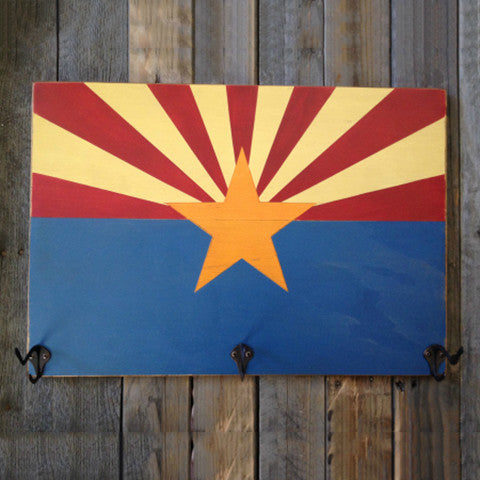 Hack Rack, Arizona Flag, Wall Art, Arizona Flag Hat Rack, Wooden Hat Rack, Arizona