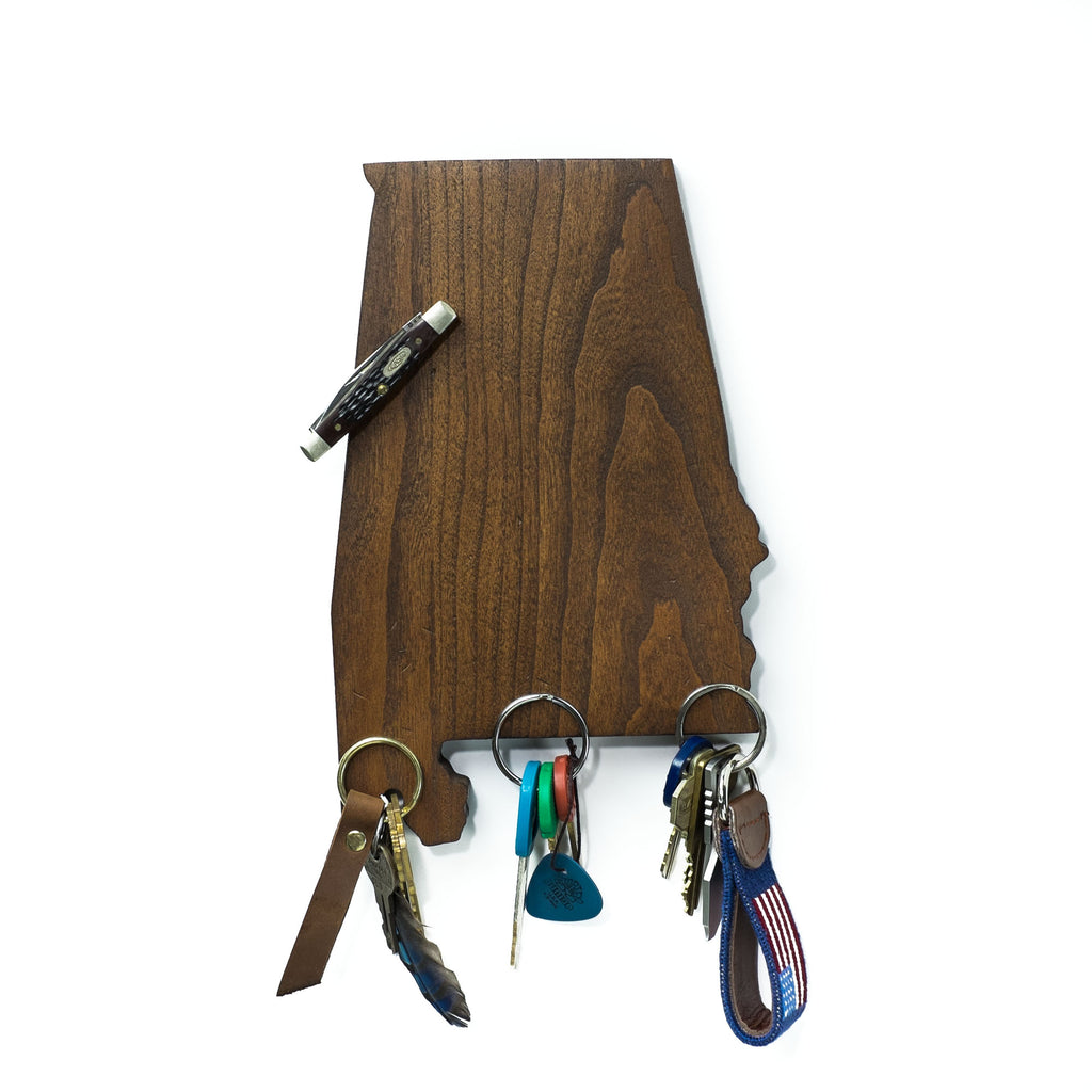 Wooden State of Alabama - Magnetic Key Holder