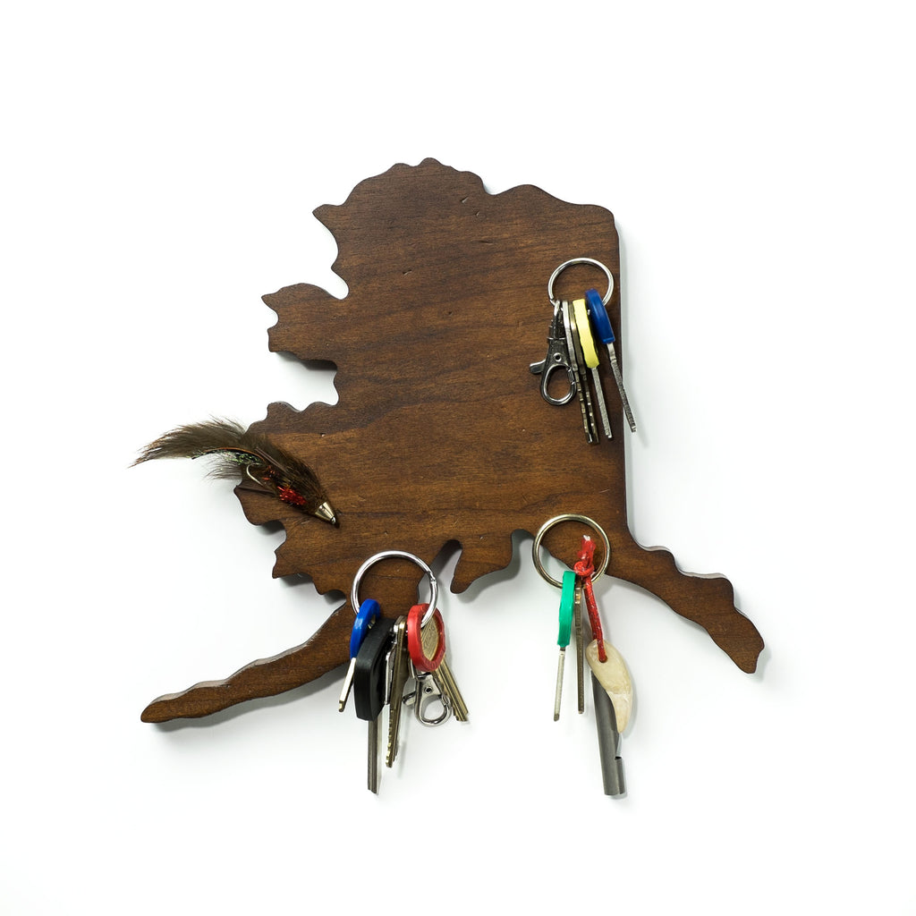 Wooden State of Alaska - Magnetic Key Holder