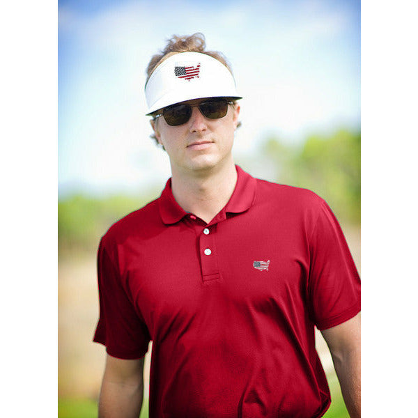 America Traditional Clubhouse Performance Polo Red