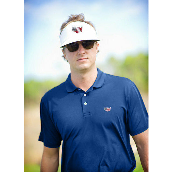 America Traditional Clubhouse Performance Polo White