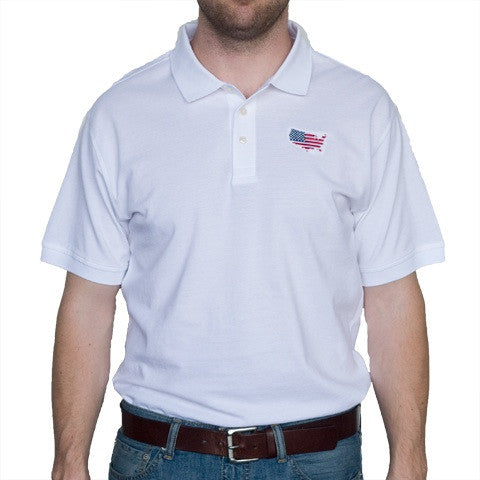 America Traditional Polo White