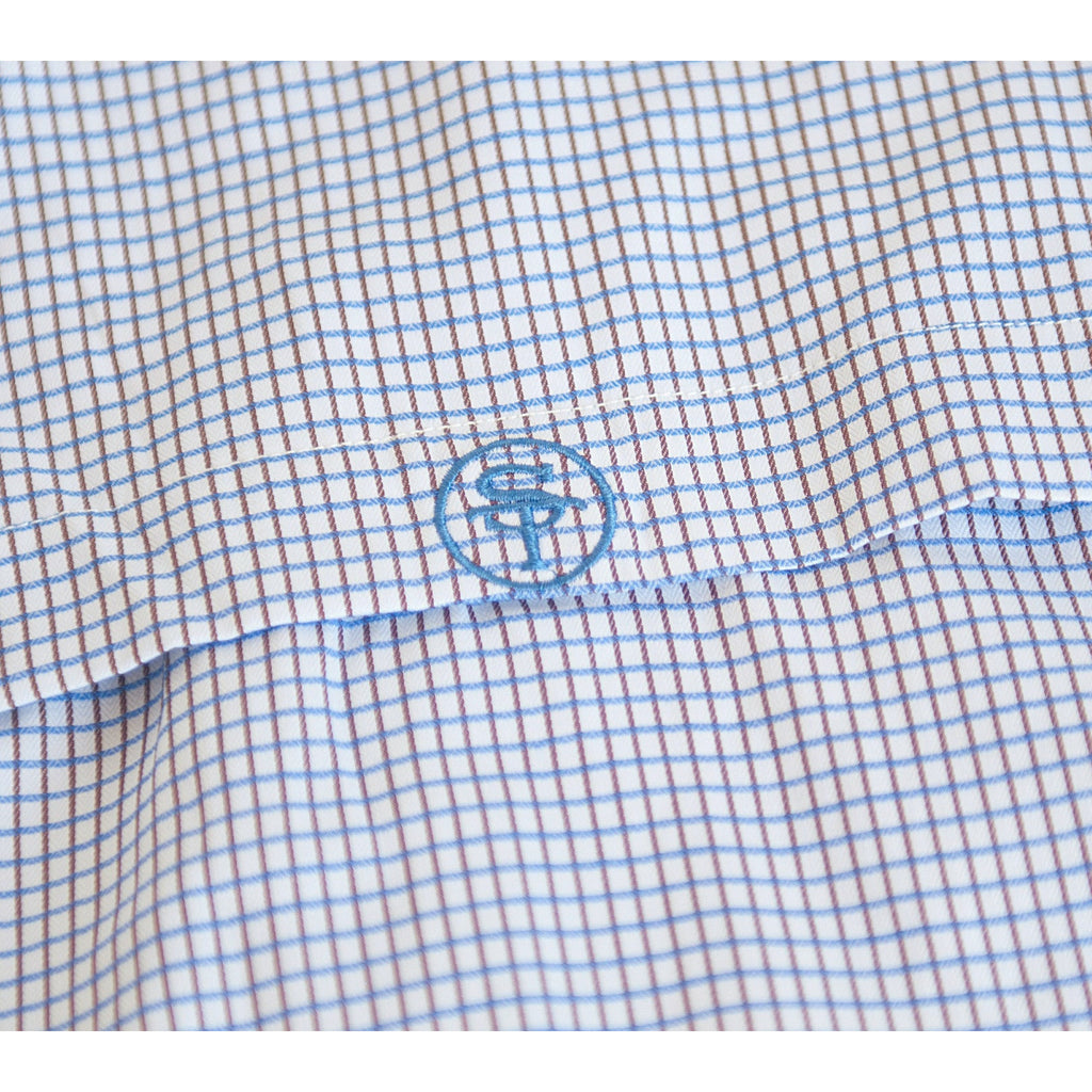 Georgia Traditional Coastline Vented Woven Shirt Blue