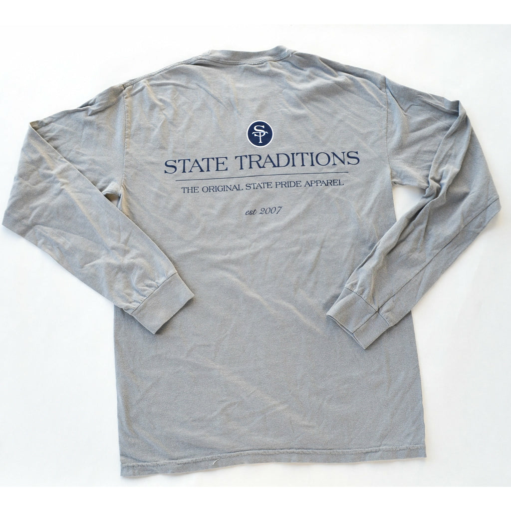 State Traditions Logo Long Sleeve T-Shirt Grey