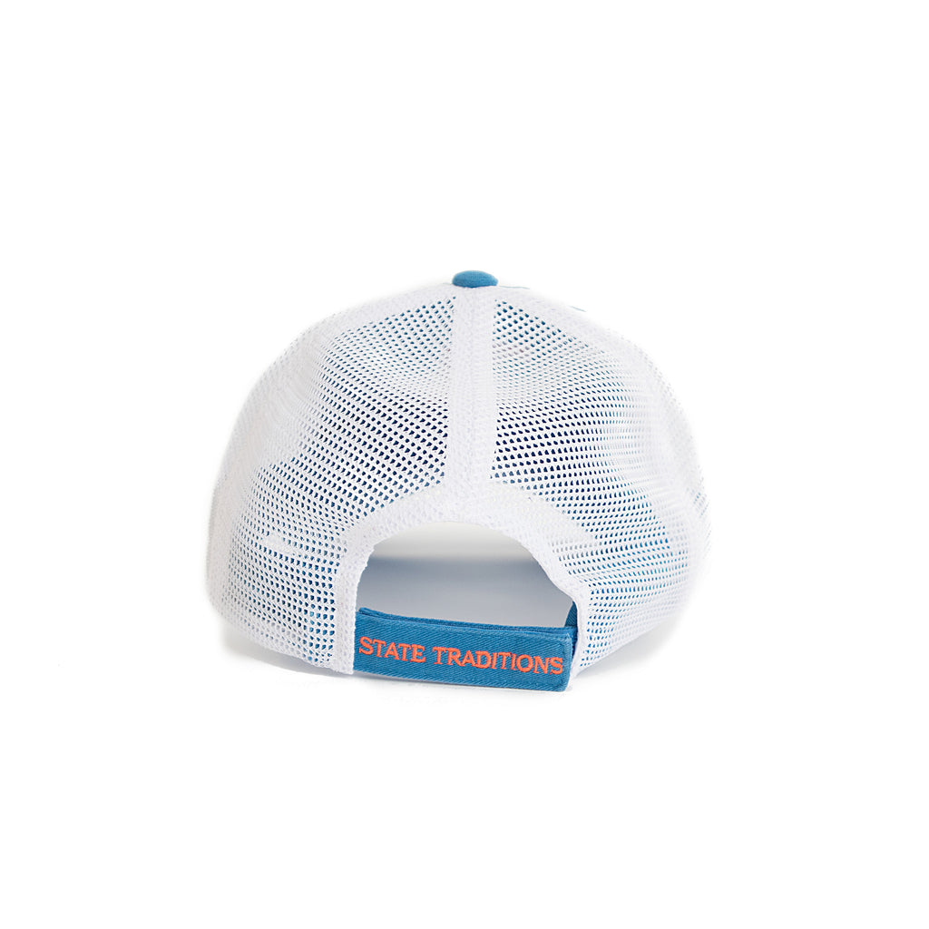 Florida Gainesville Gameday Blue Trucker Hat Back View