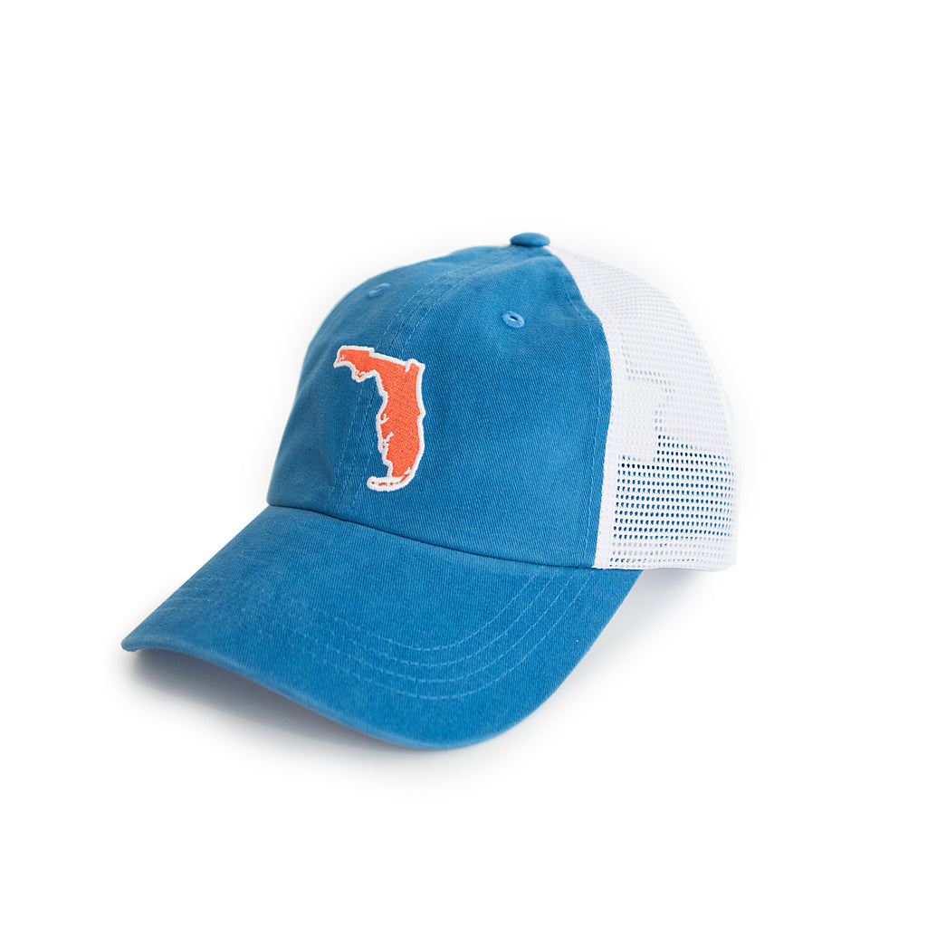 Florida Gainesville Gameday Blue Trucker Hat Side View