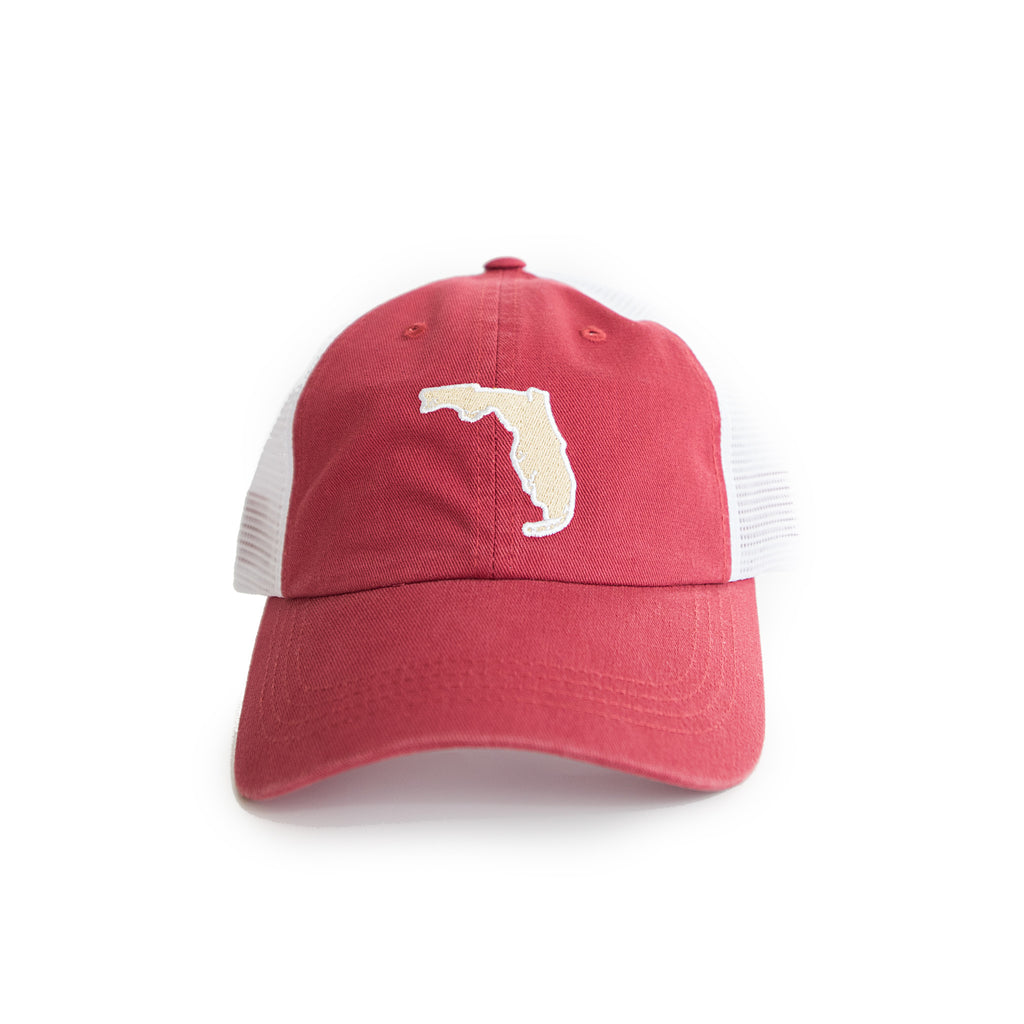 Florida Tallahassee Gameday Garnet Trucker Hat Front View