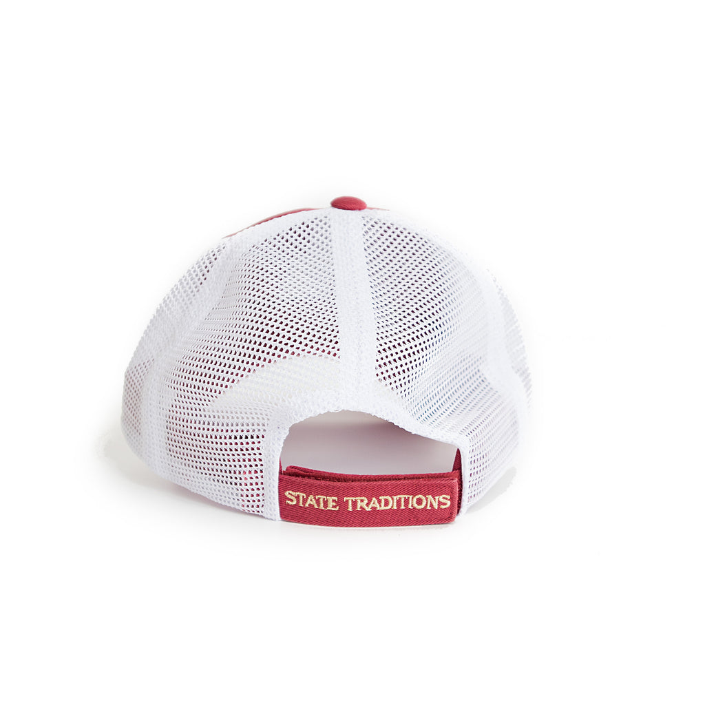 Florida Tallahassee Gameday Garnet Trucker Hat Back View