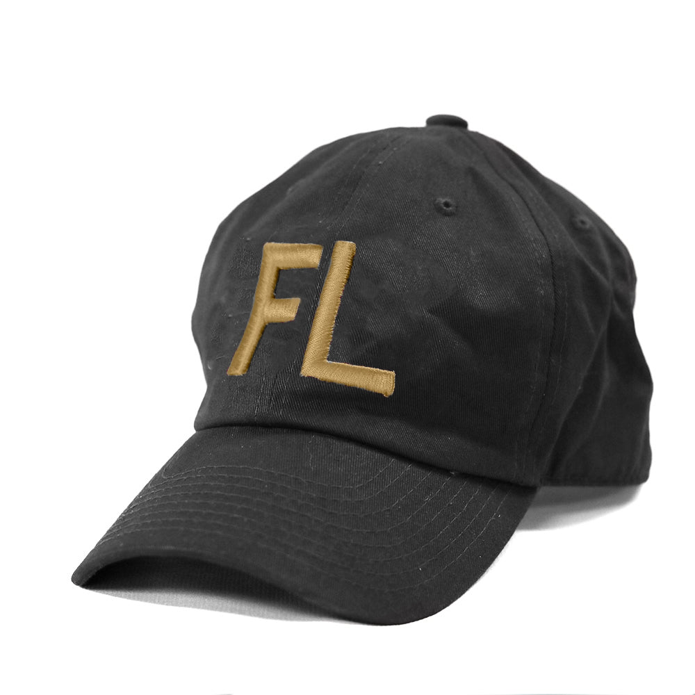 Florida "FL" State Letters Hat Black and Gold