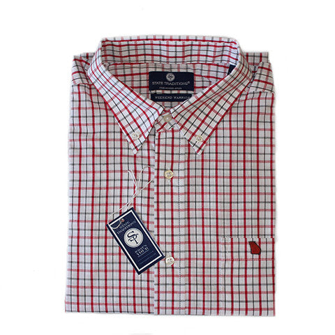 Georgia Athens Gameday Tattersall Long Sleeve Shirt Red and Black