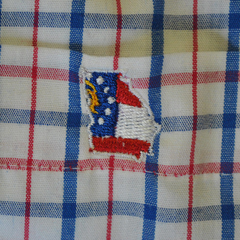 Georgia Traditional Tattersall Long Sleeve Shirt Red and Blue