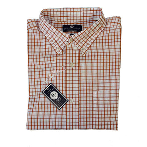 State Traditions Gameday Tattersall Long Sleeve Shirt Burnt Orange