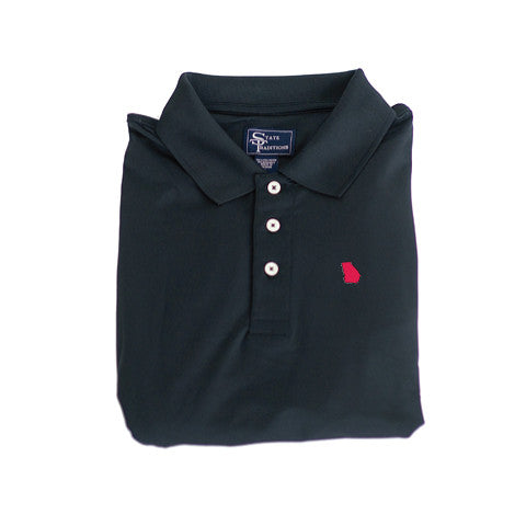 Georgia Athens Clubhouse Performance Polo Black