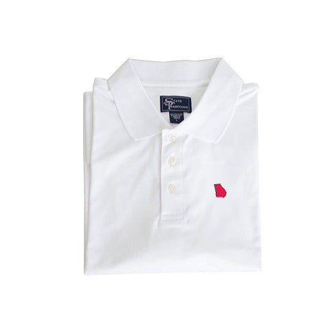 Georgia Athens Clubhouse Performance Polo White