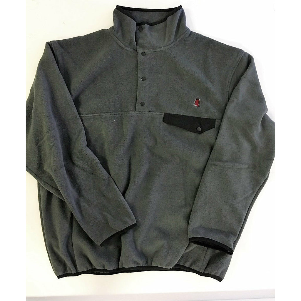 Mississippi Starkville Fleece Pullover Grey and Black