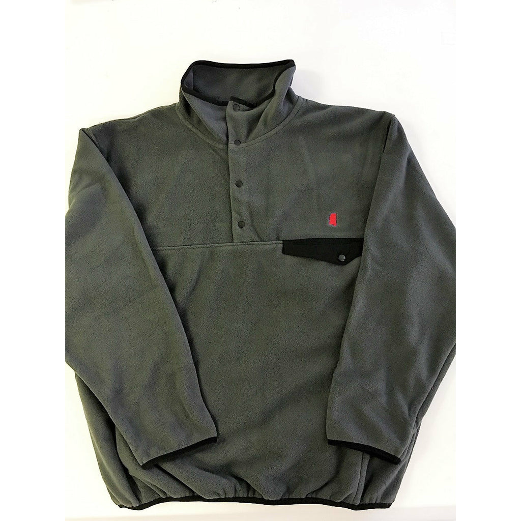 Mississippi Oxford Fleece Pullover Grey and Black
