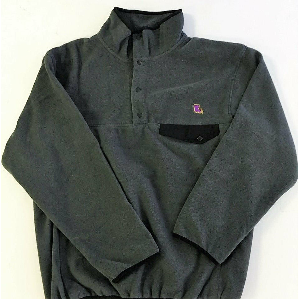 Louisiana Baton Rouge Fleece Pullover Grey and Black