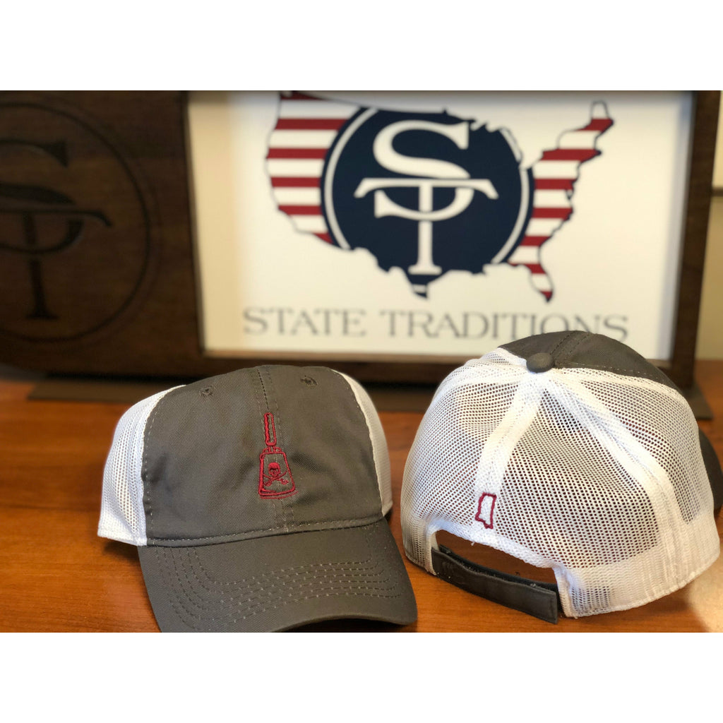 Pirate Cowbell Trucker Hat Grey