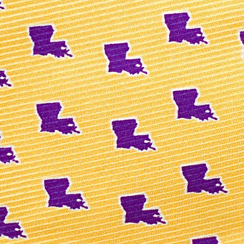 Louisiana Baton Rouge Gameday Bow Tie Gold