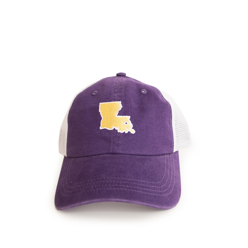 Louisiana Baton Rouge Gameday Purple Trucker Hat Front View