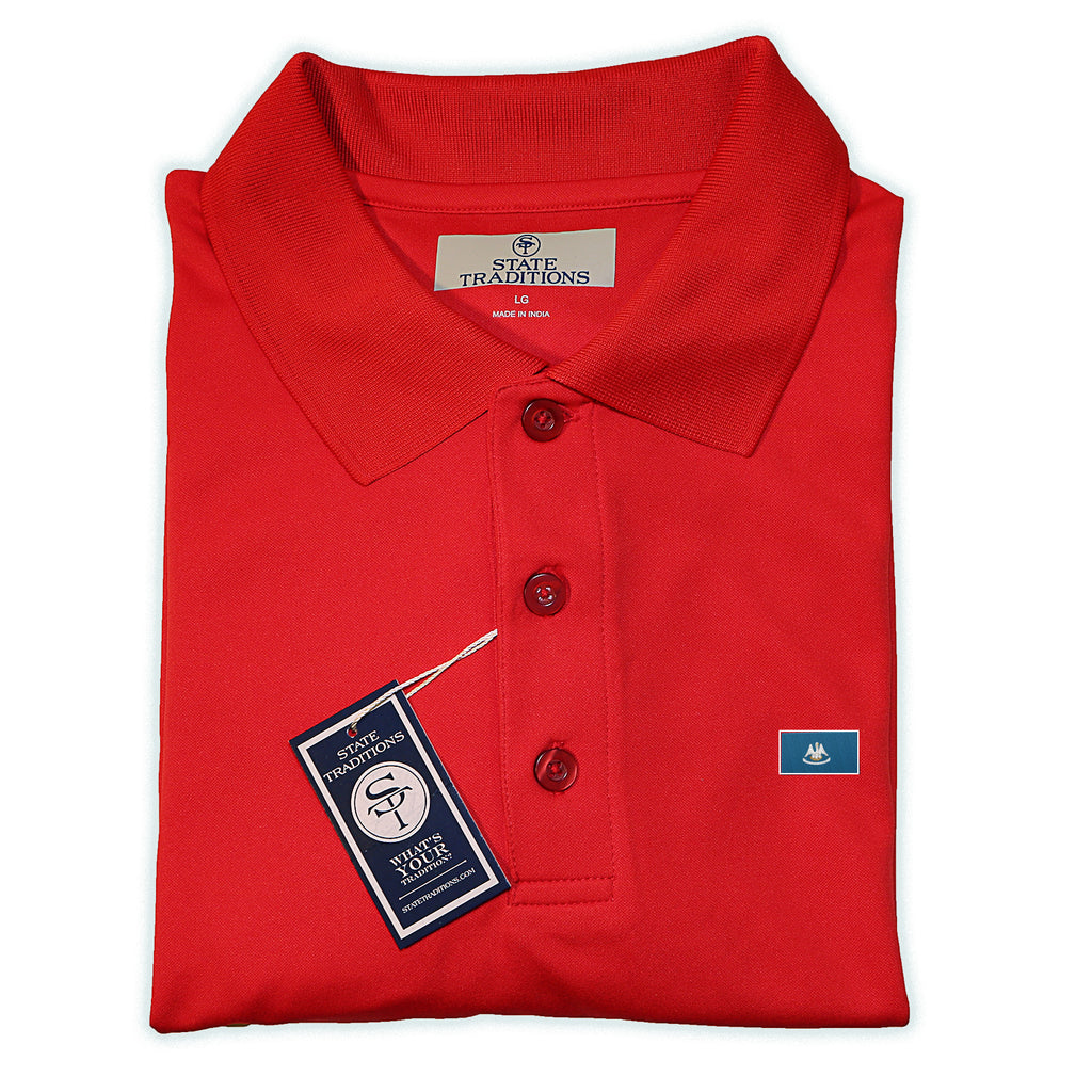 Louisiana Flag Performance Polo Red