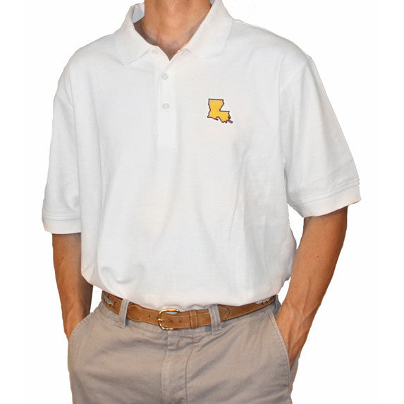 Louisiana Baton Rouge Gameday Polo White
