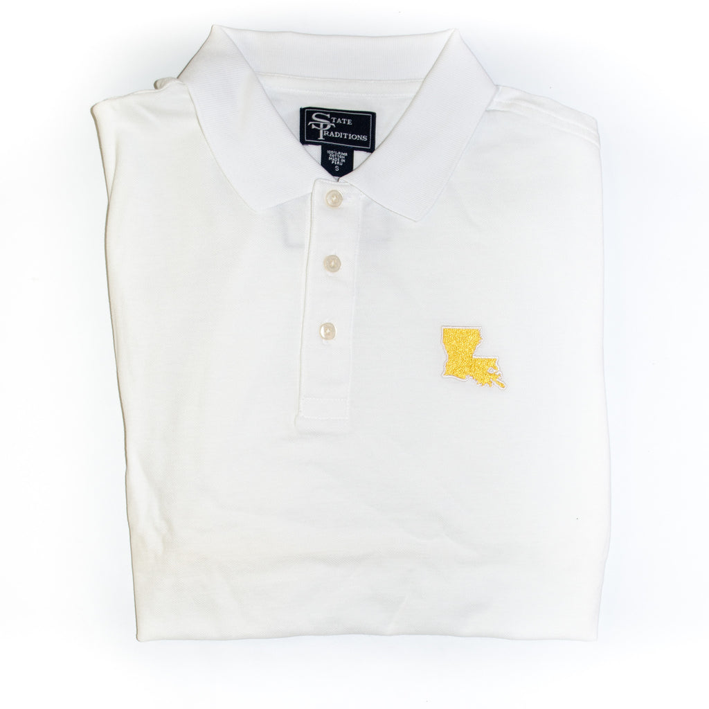 Louisiana Baton Rouge Gameday Polo White