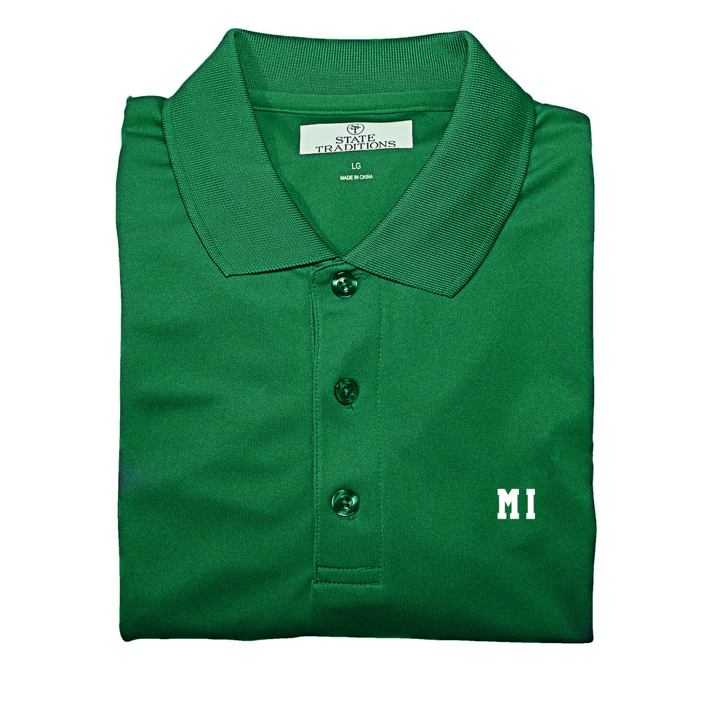 Michigan "MI" State Letters Performance Polo