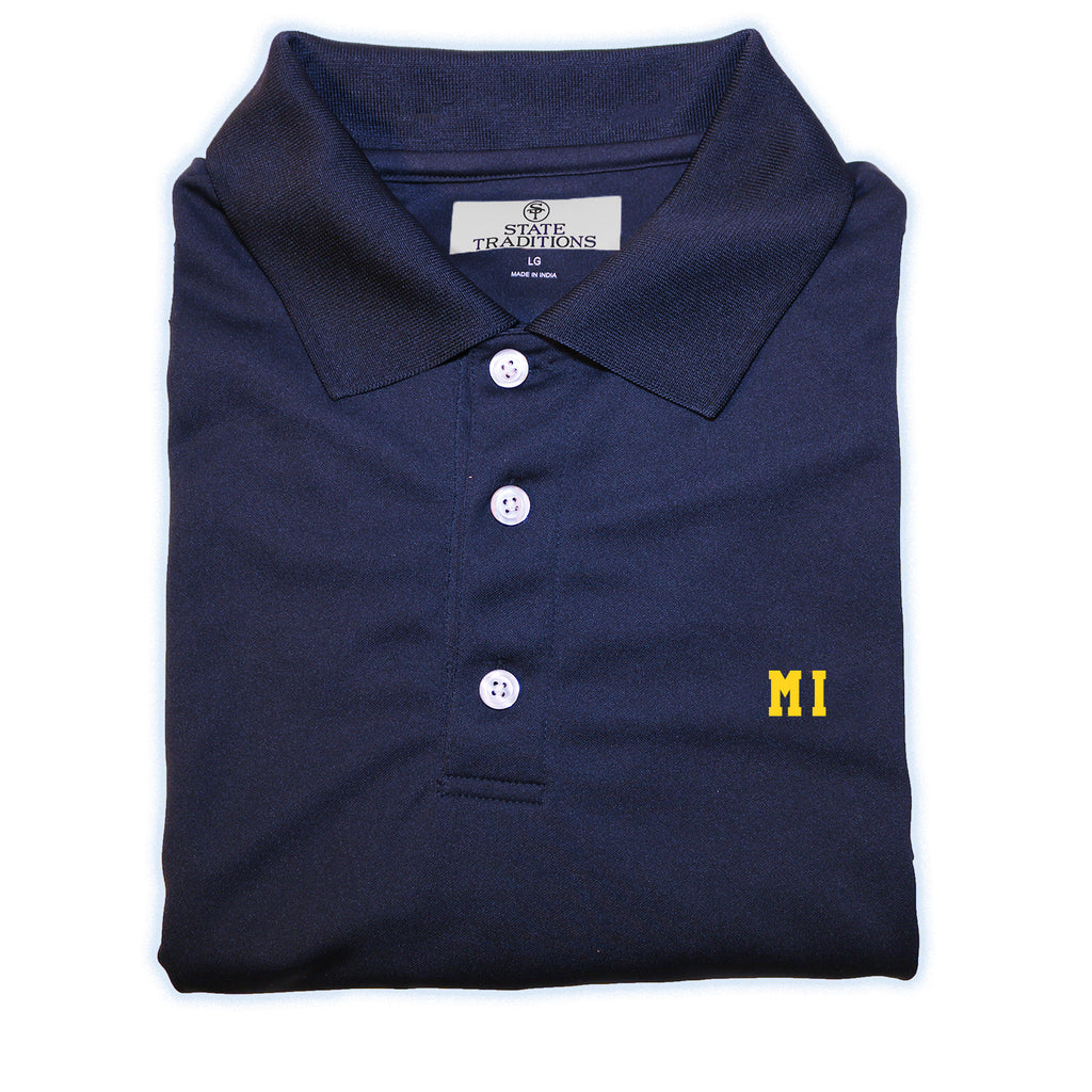 Michigan "MI" State Letters Performance Polo