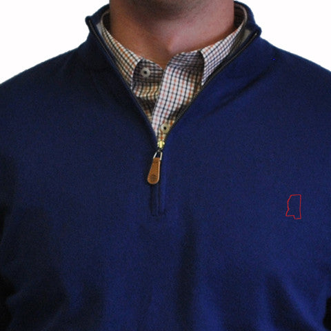 Mississippi Oxford 1/4-Zip Pullover Royal