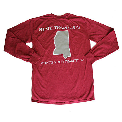 Mississippi Starkville Gameday Long Sleeve Maroon T-Shirt