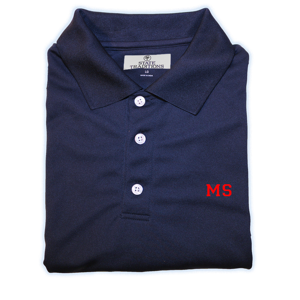 Navy and Red Mississippi Gameday Polo