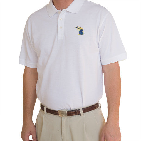 Michigan Ann Arbor Gameday Polo White