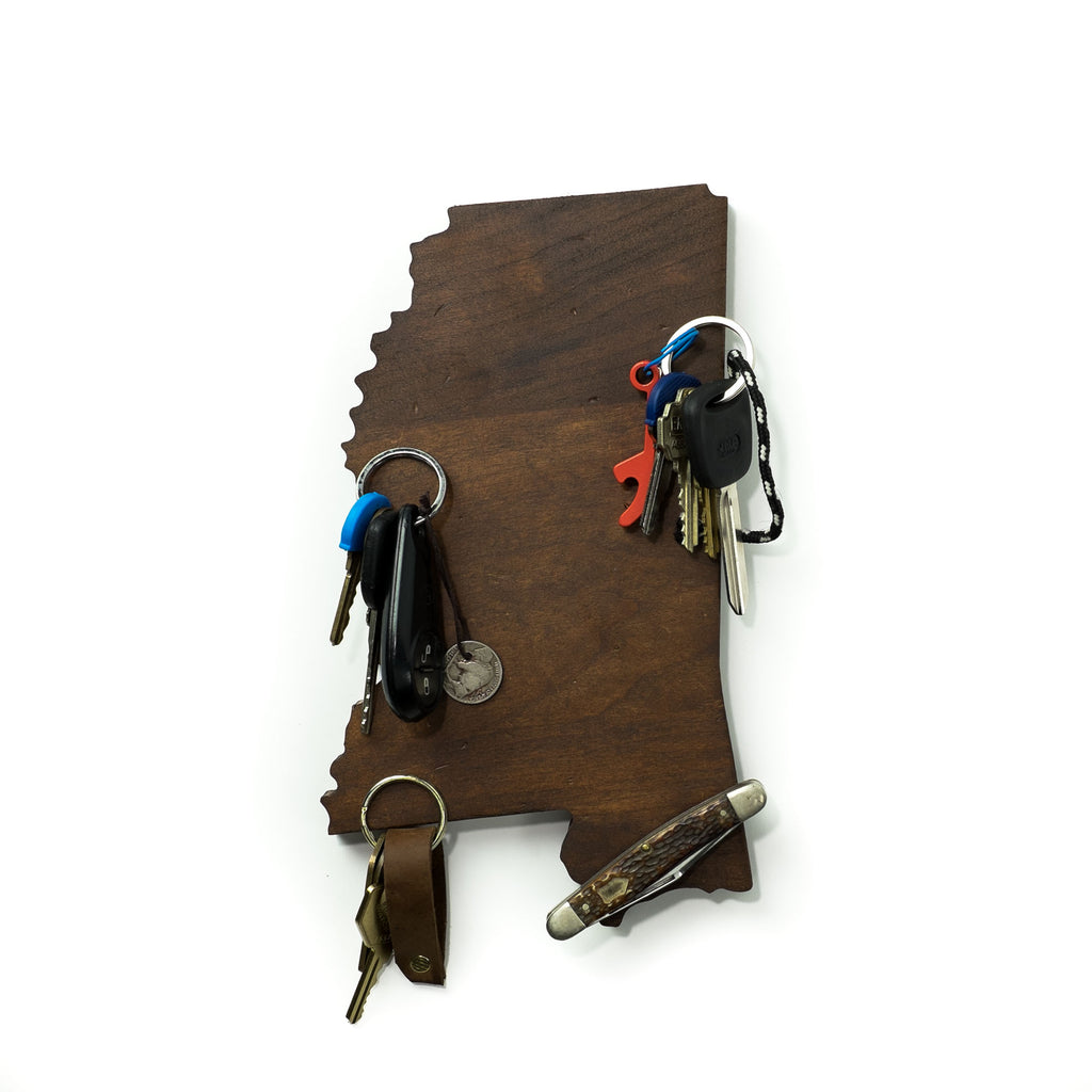 Wooden State of Mississippi - Magnetic Key Holder