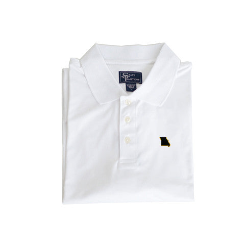 Missouri Columbia Clubhouse Performance Polo White