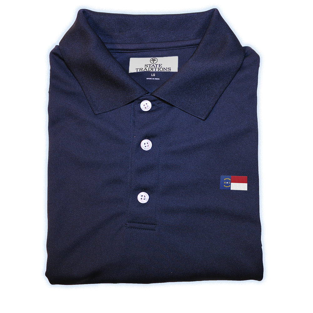 State Traditions North Carolina Flag Performance Polo Navy
