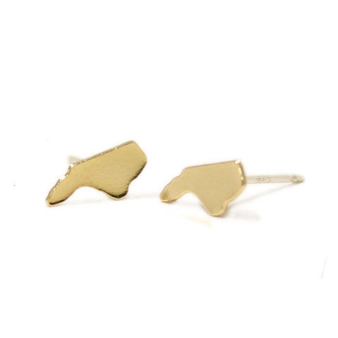 North Carolina Earrings Gold