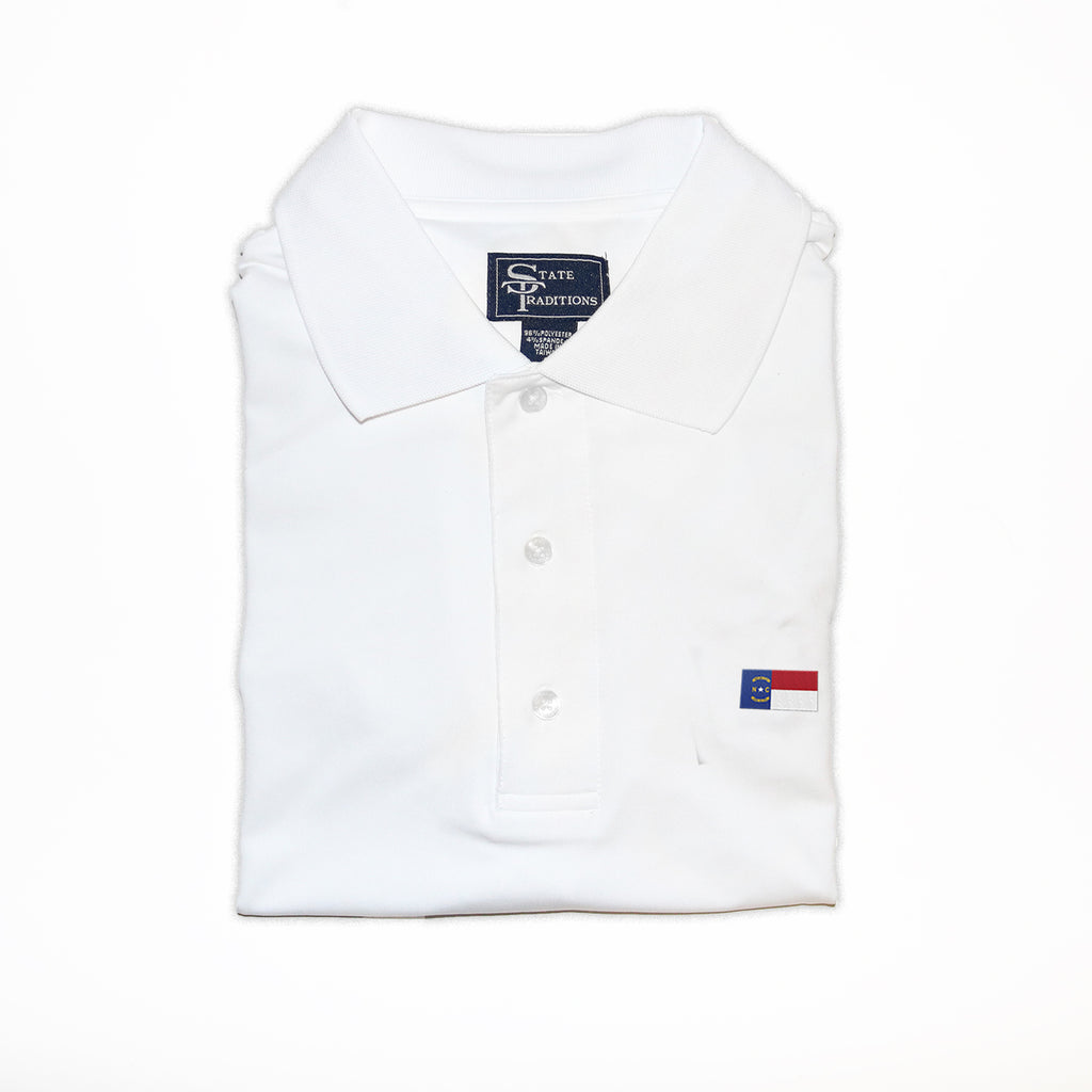 State Traditions North Carolina Flag Performance Polo White