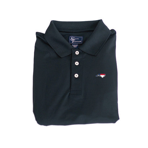 North Carolina Traditional Clubhouse Performance Polo Black
