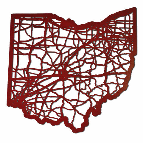 Ohio Laser Cut Wooden Wall Map