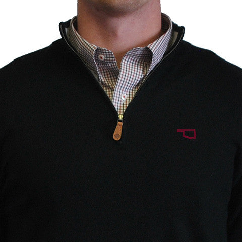 Oklahoma Norman 1/4-Zip Pullover Black